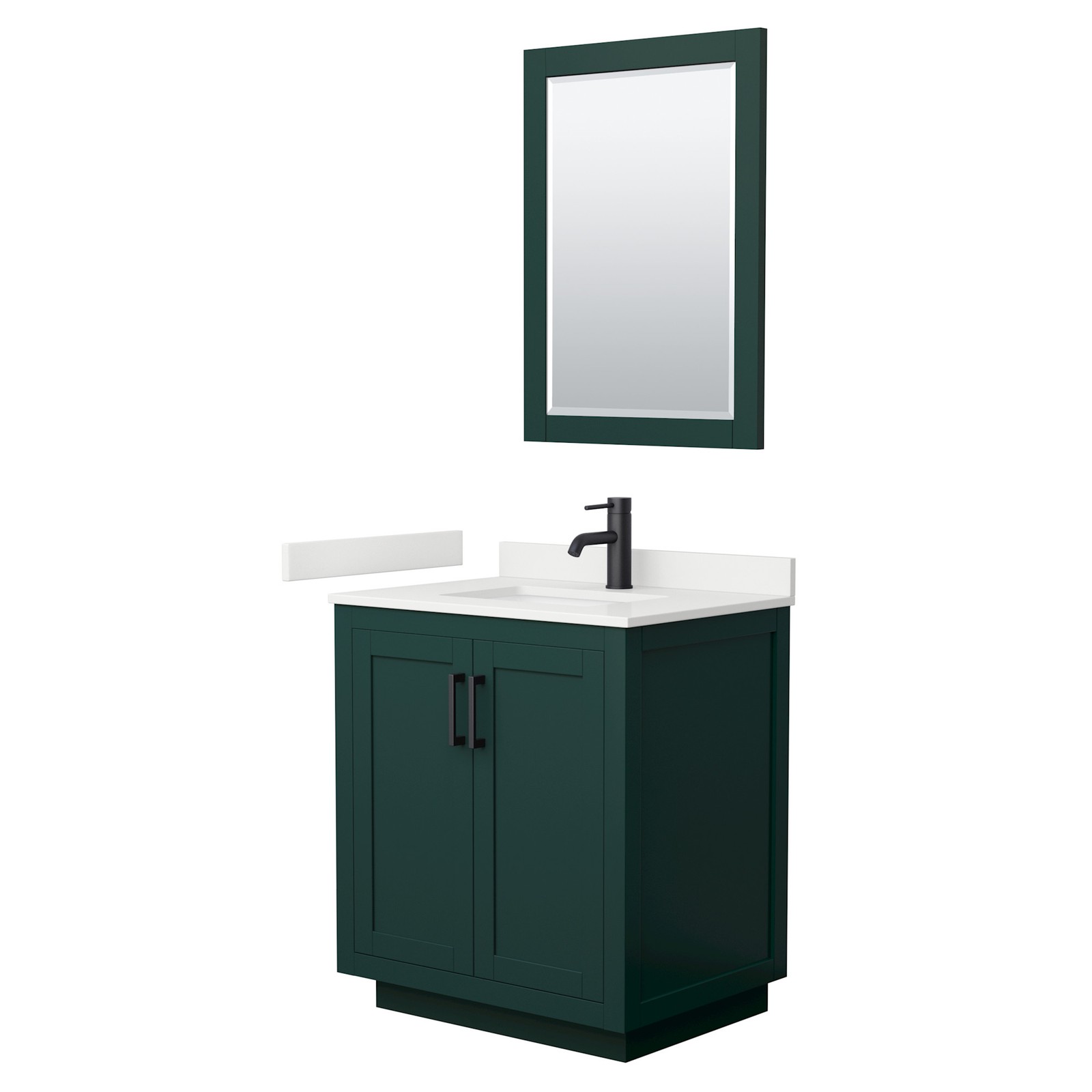 Wyndham Collection WCF292930S-QTZ-UNSM24 Miranda 30″ – Dark Gray / White Quartz