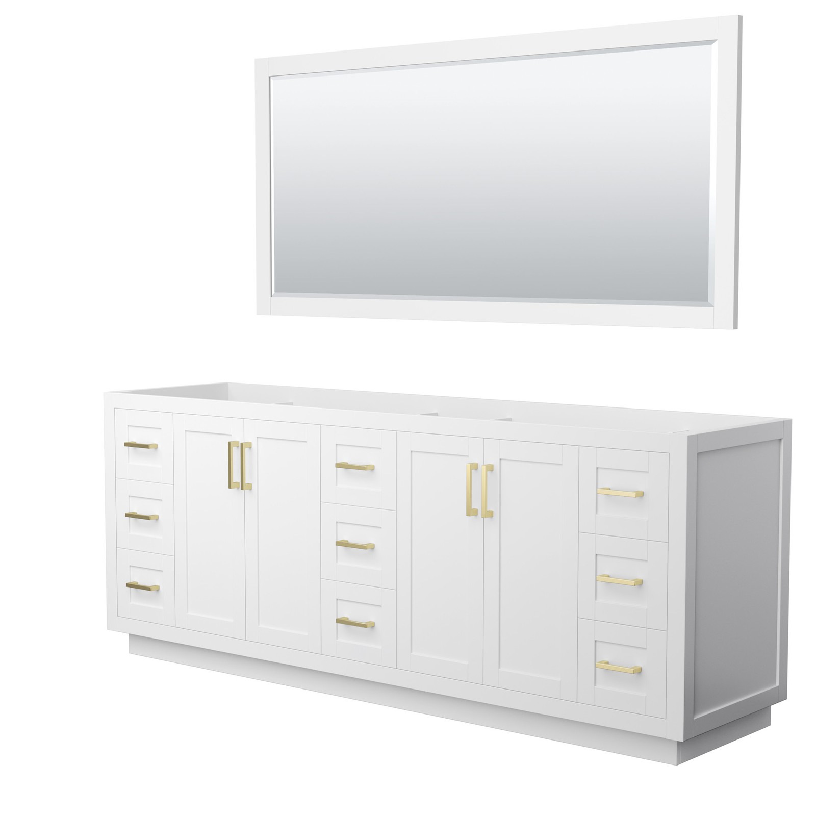 Wyndham Collection WCF2929-84D-CX-M70 Miranda 84″ Double – White / Brushed Gold