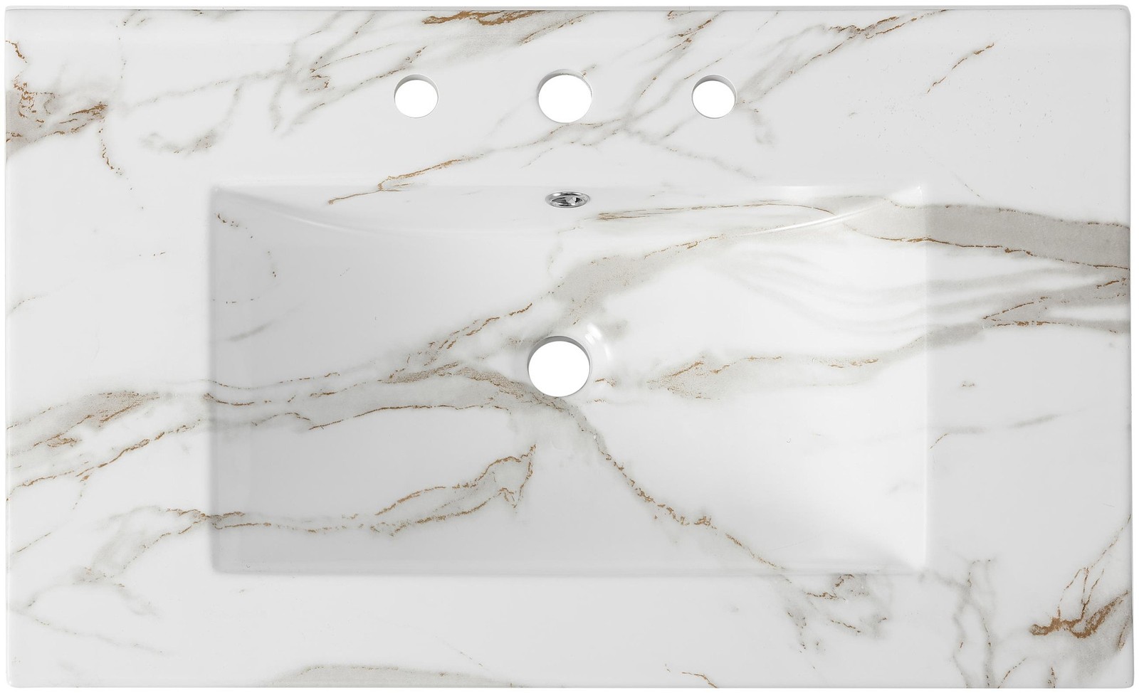 JONATHAN Y Lighting SNK1002 Ancillary 30″ Ceramic Vanity Top – Black