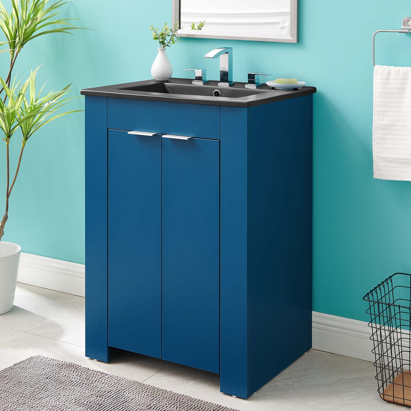 Modway Maybelle 24″ Bathroom Vanity In Navy Black