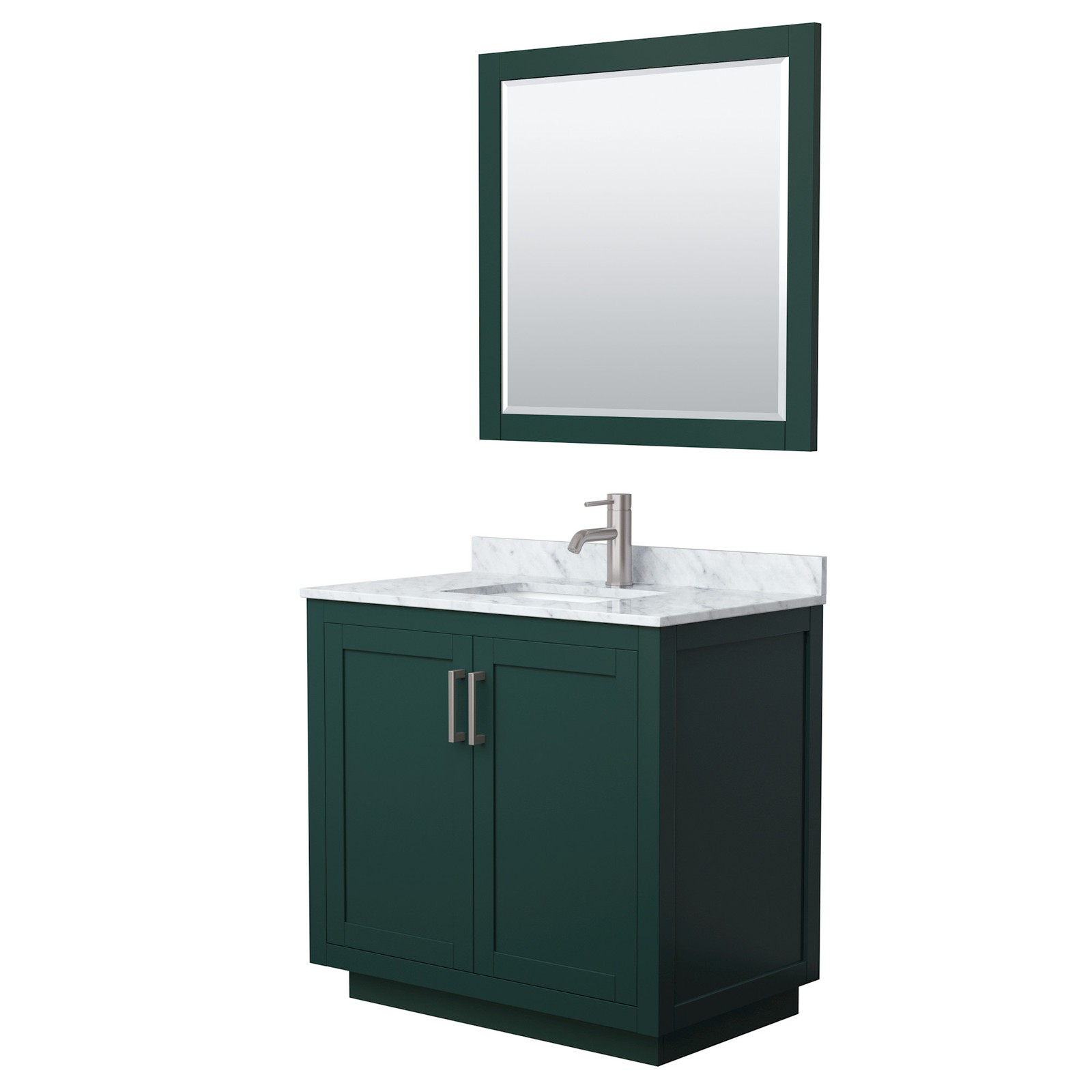 Wyndham Collection WCF2929-36S-NAT-M34 Miranda 36″ – Dark Gray / White Carrara