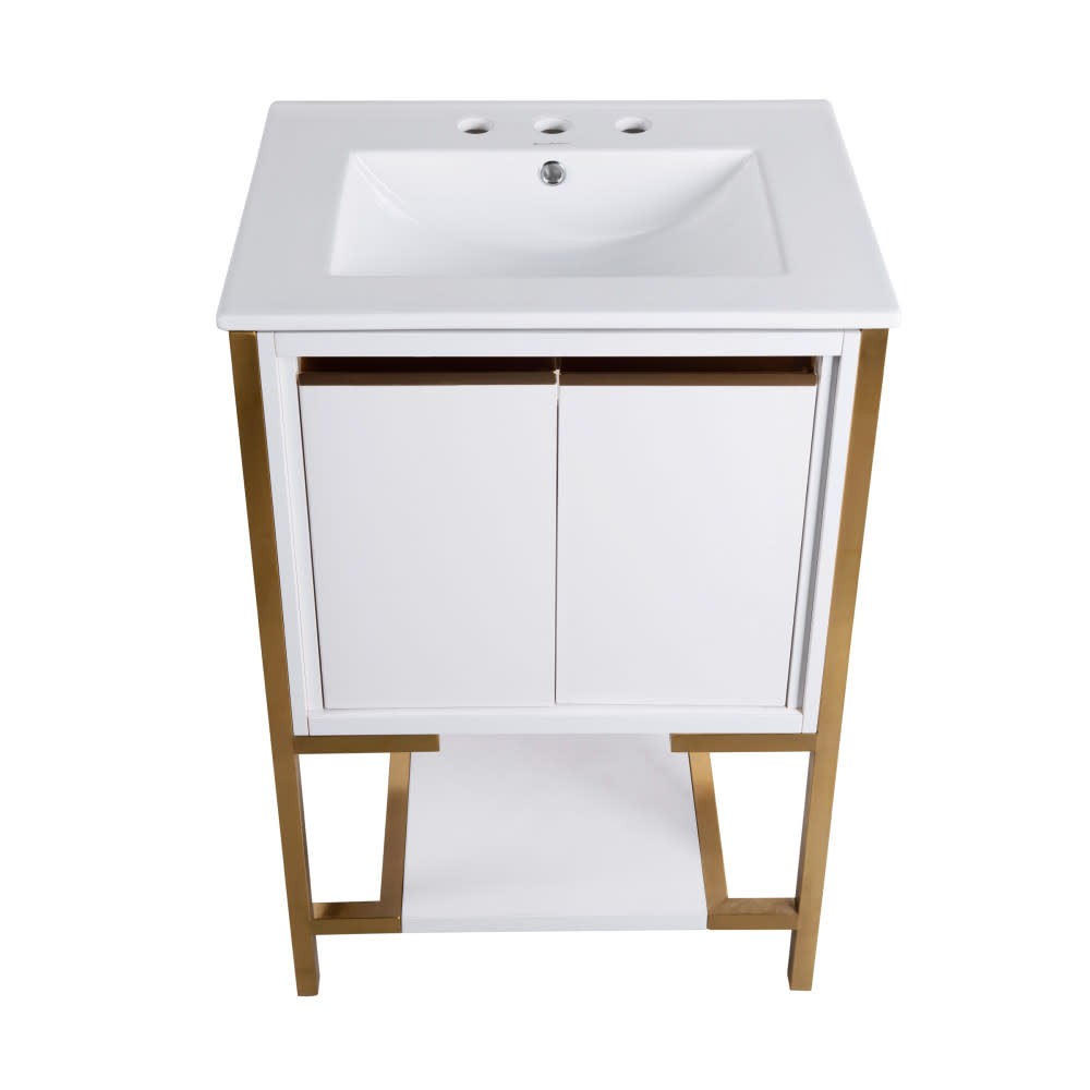 Swiss Madison SM-BV217-3 Marseille 24″ – White and Brushed Gold / Matte Black