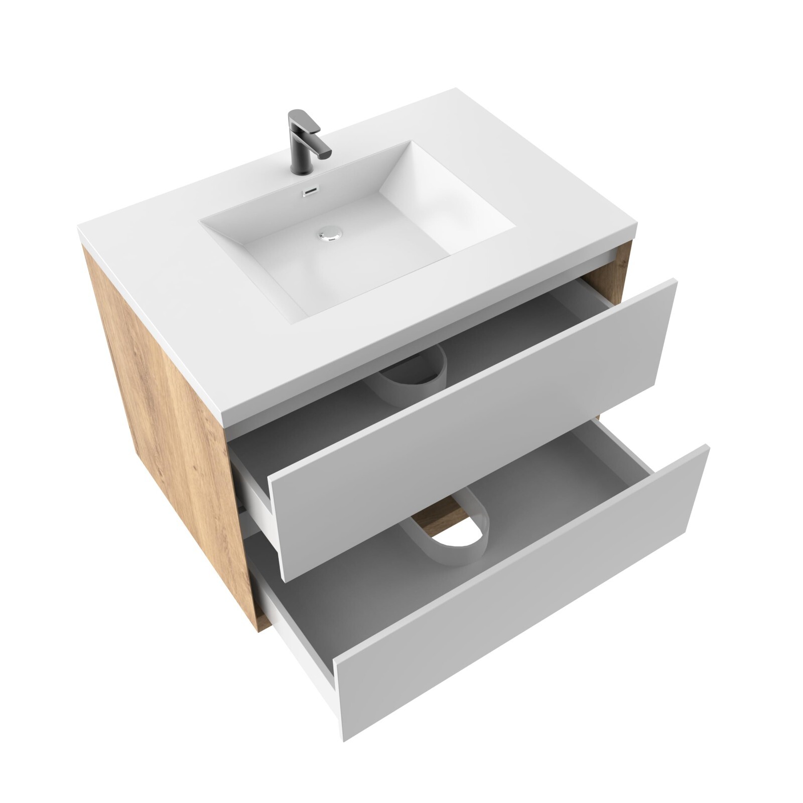 42″ Luxury Wall Mounted Bathroom Vanity Cabinet, Sink Top, Bath Storage Vanity