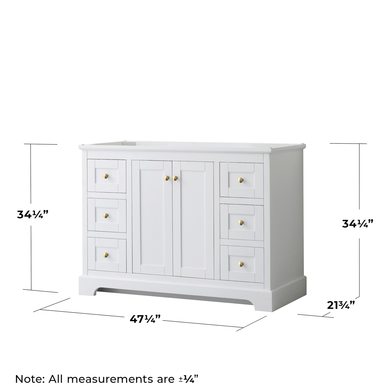 Wyndham Collection WCV232348SCXSXXMXX Avery 48″ Single – White / Brushed Gold