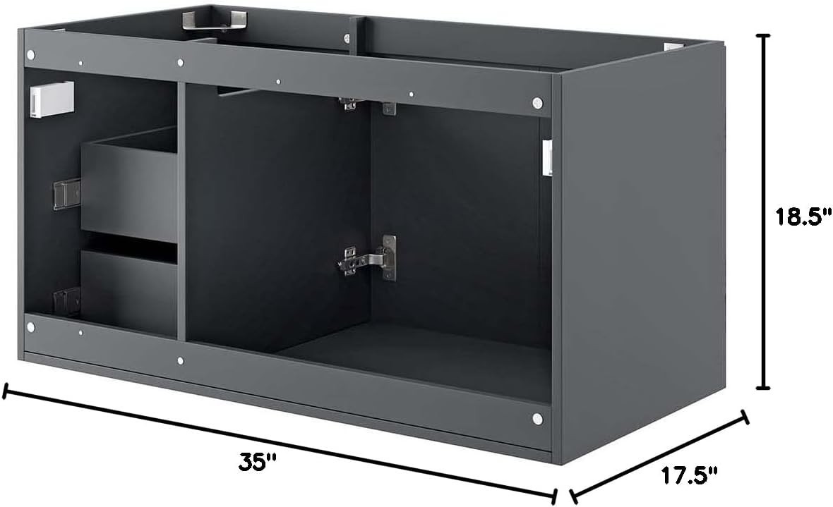 Vitality 36″ Bathroom Vanity Cabinet Sink Basin Not Included 36 Inch Gray