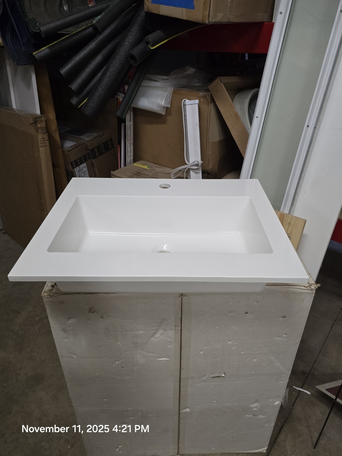 James Martin SWB-S23.6GW Solid Surface Vanity Top Single Hole White A2