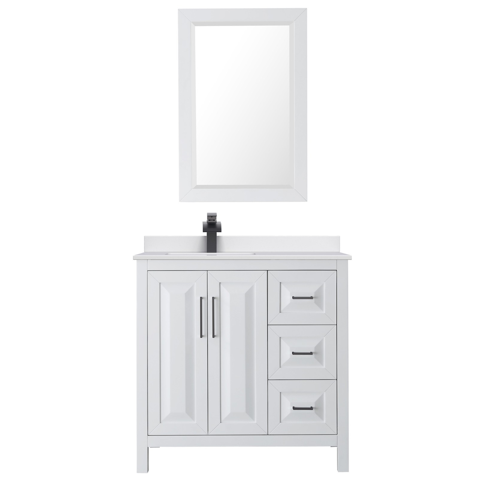 Wyndham Collection WCV252536S-Left-VCA-M24 Daria 36″ – Dark Espresso / White