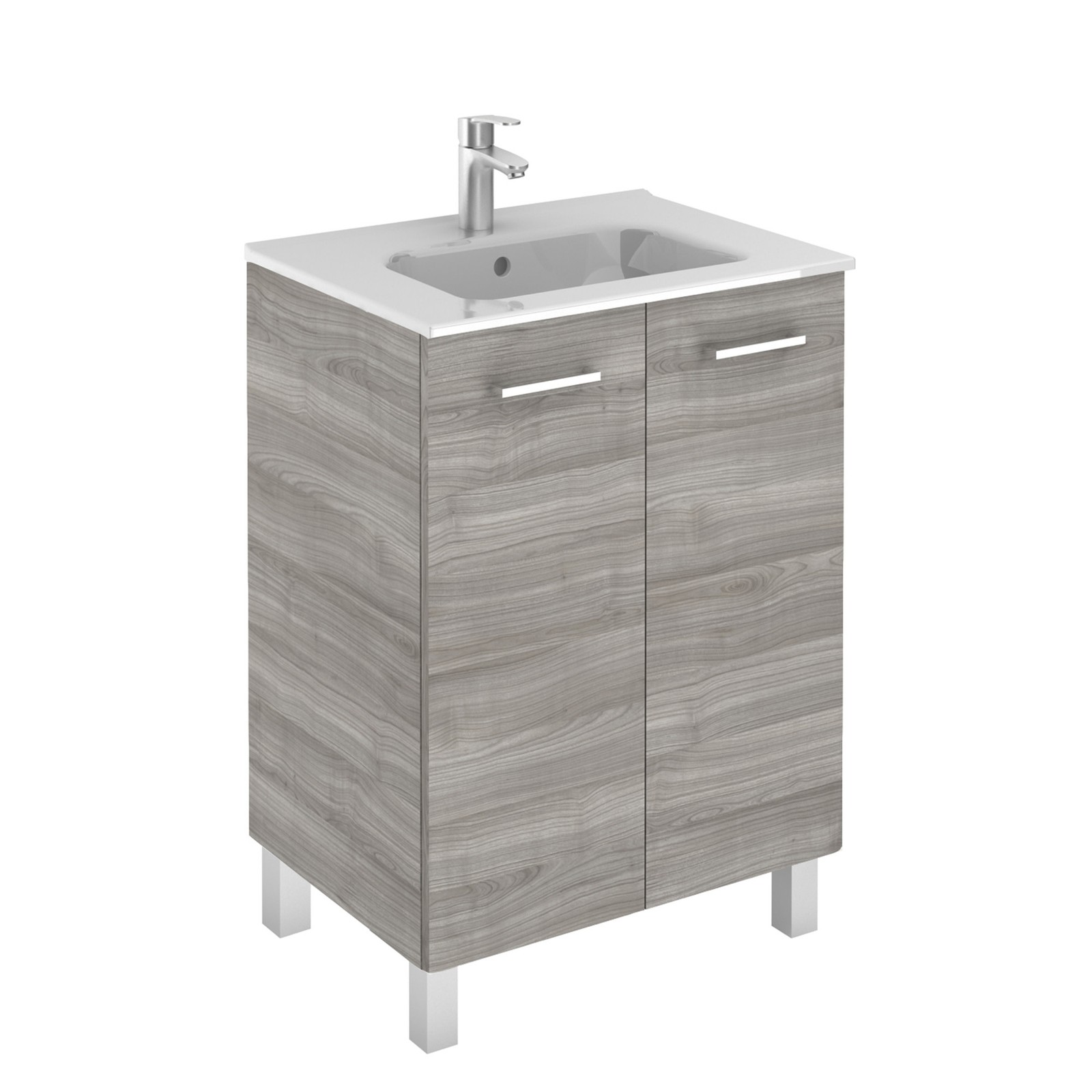 WS Bath Collections Logic 60 Grey Logic Complete Vanity Unit