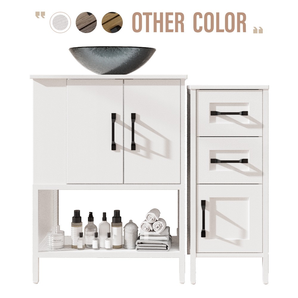 36-inch Freestanding Bathroom Vanity with Vessel Sink Storage Sink Cabinet White