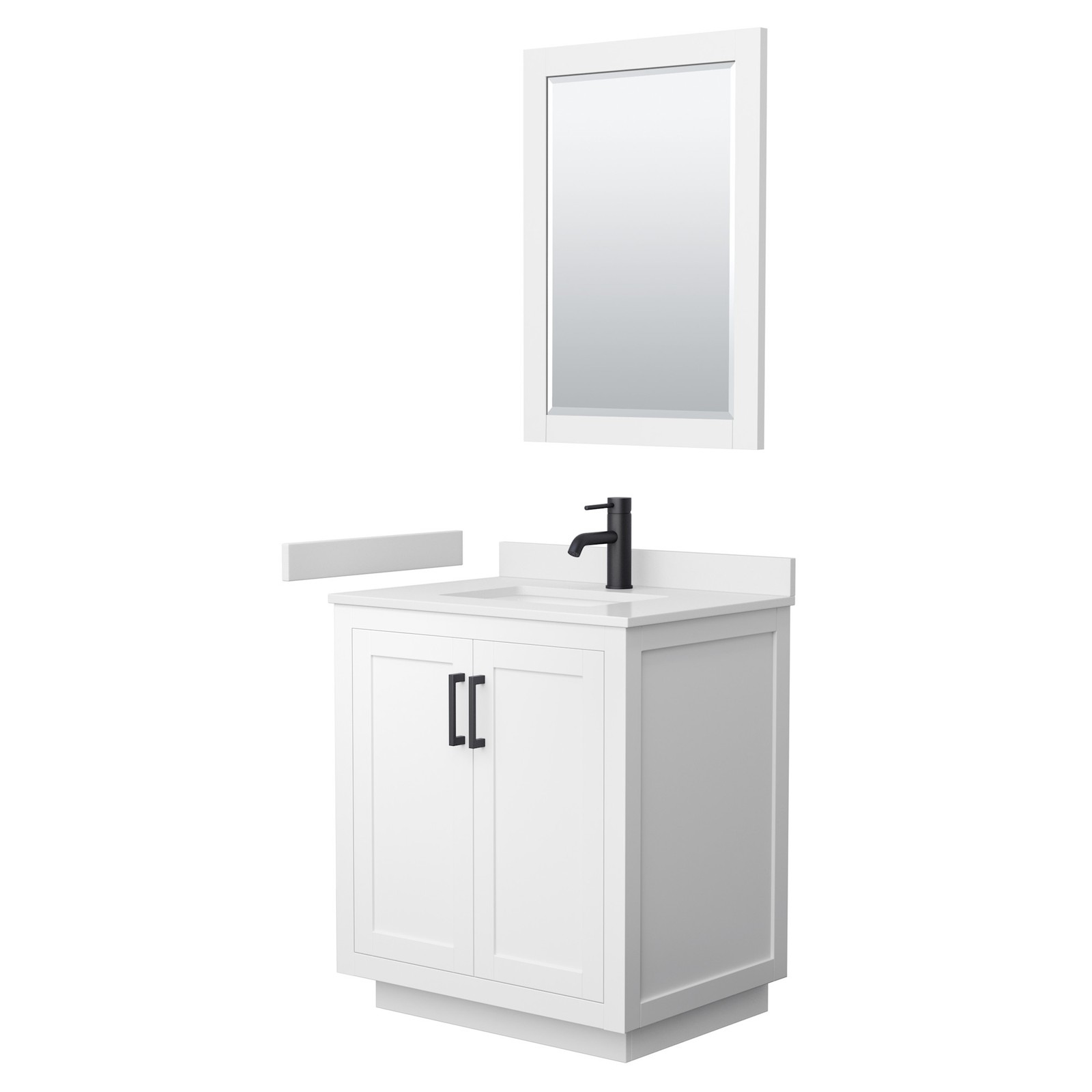 Wyndham Collection WCF2929-30S-VCA-M24 Miranda 30″ – Dark Gray / White Cultured