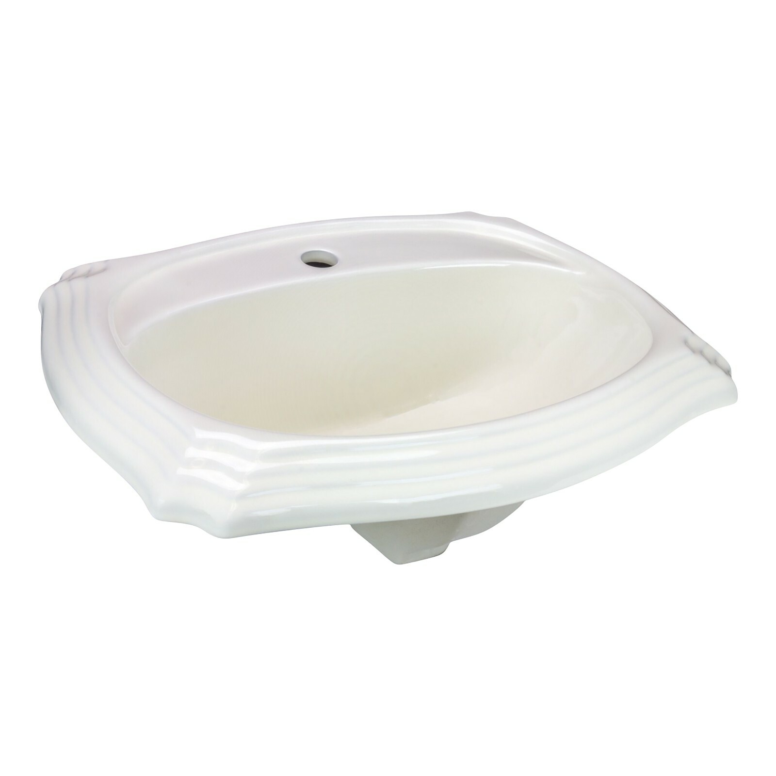 Rok Crater Oval Drop-In Bathroom Vanity Sink 22″ X 18-1/8″ Ivory Porcelain