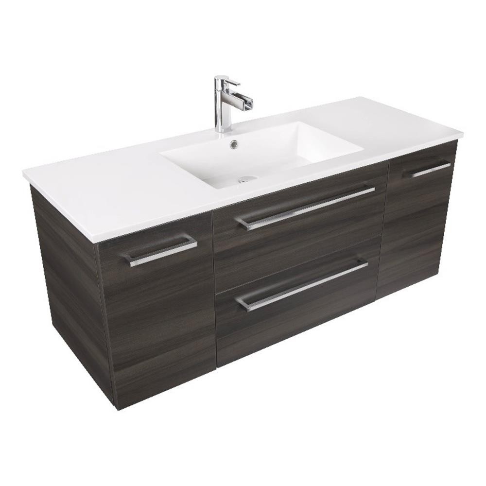 Cutler Kitchen and Bath Silhouette 48″ Wood/Marble Bathroom Vanity in Walnut