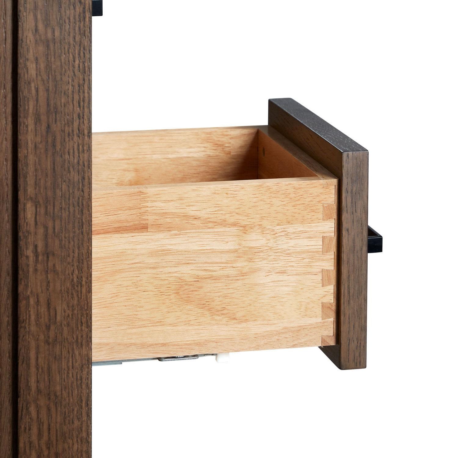 Ariel A036S-L-BC Cambridge 36″ Single – Brown Oak / Satin Brass Hardware