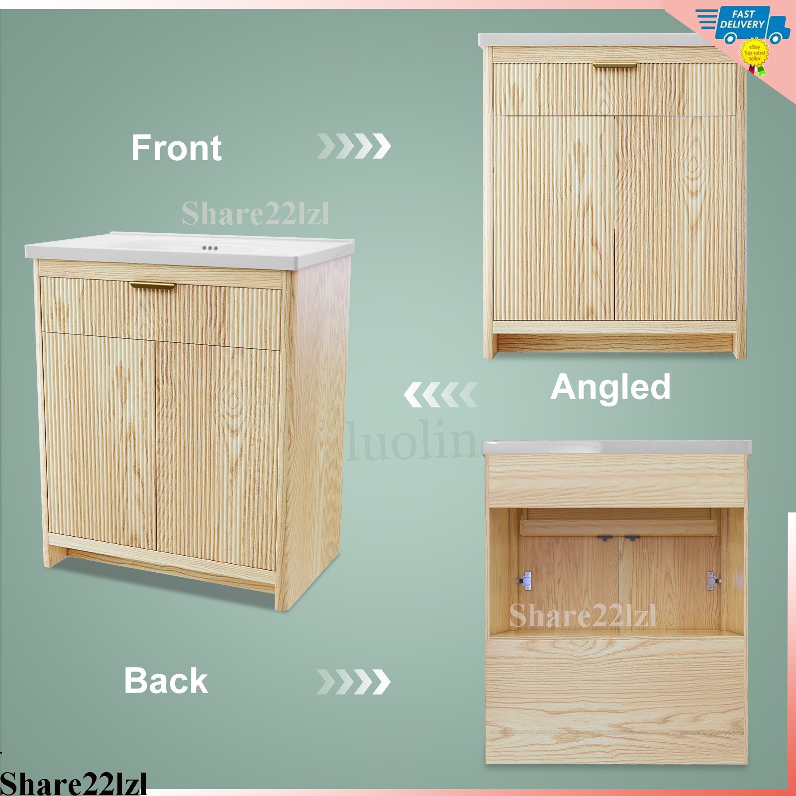 31.5″ Bathroom Vanity with Sink, Freestanding Particle Board Storage Cabinet