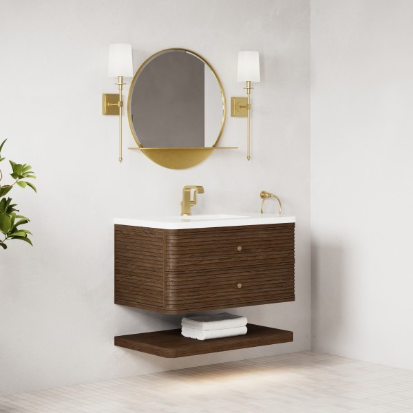 36″ James Martin Allamari D640-V36-SBL-3WZ Vanity Cabinet White Zeus Top