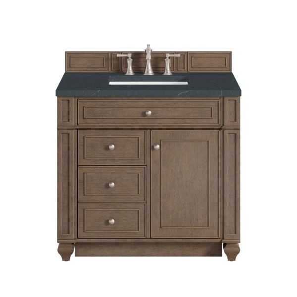 36″ James Martin Bristol 157-V36-WW-3CSP Vanity Cabinet Charcoal Soapstone Top