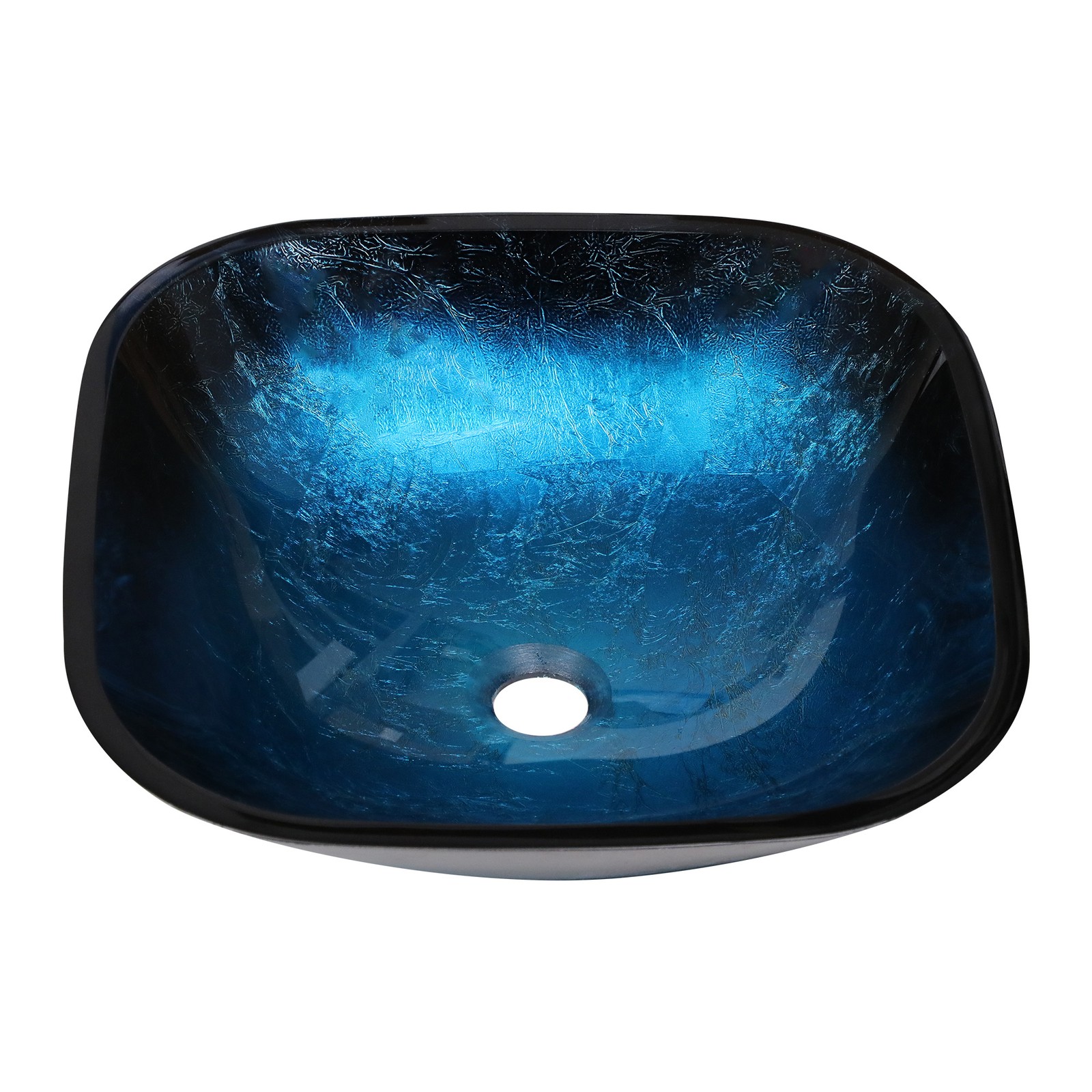 Bathroom Artistic Tempered Glass Vessel Bathroom Sink w/Faucet & Pop-up Drain