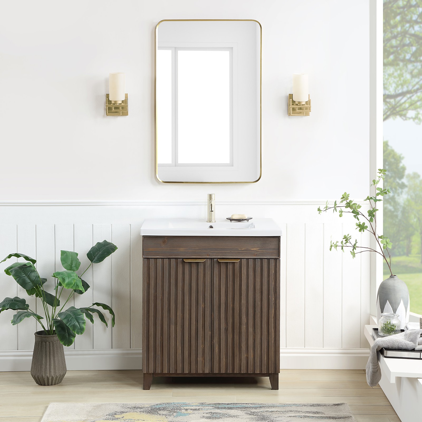 Miseno MV-NM-PALO30-WHT Palos 30″ – Spruce Antique Brown