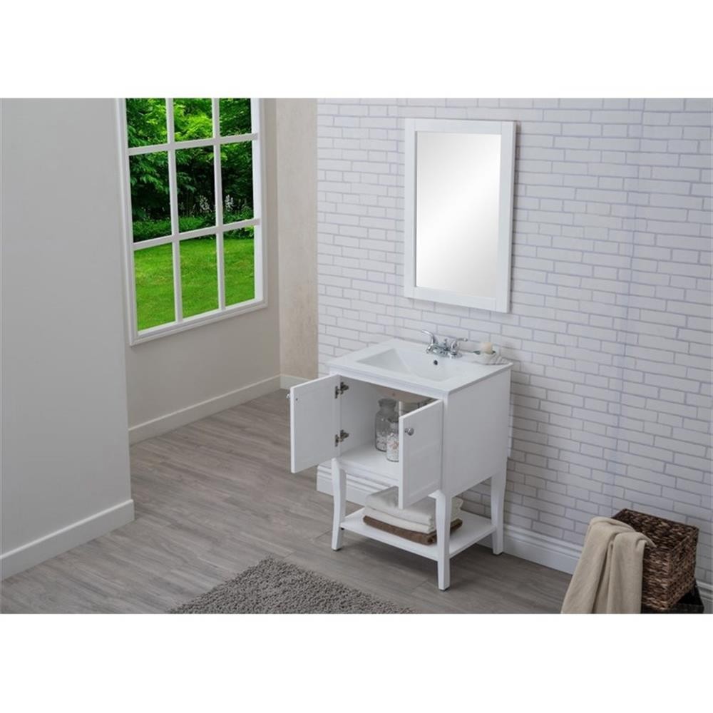 Elegant Decor Mason 24″ 2-Door Wood Single Bathroom Vanity in White