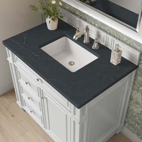 36″ James Martin Bristol 157-V36-BW-3CSP Vanity Cabinet Charcoal Soapstone Top