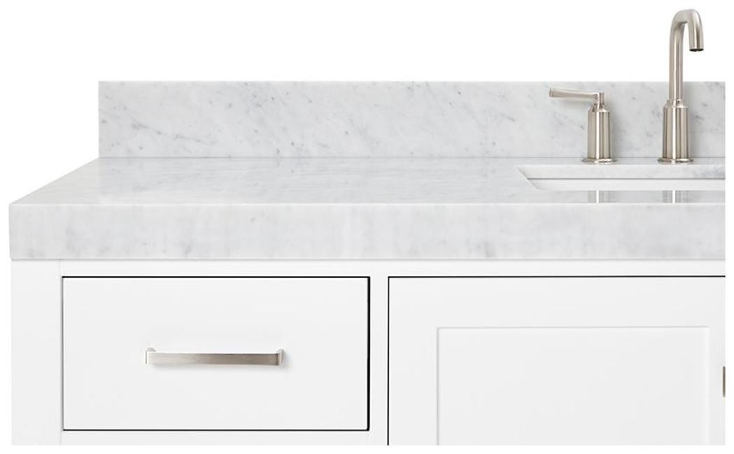 Ariel A060SCW5RVO Cambridge 60″ – White / Italian Carrara Marble Top / Brushed
