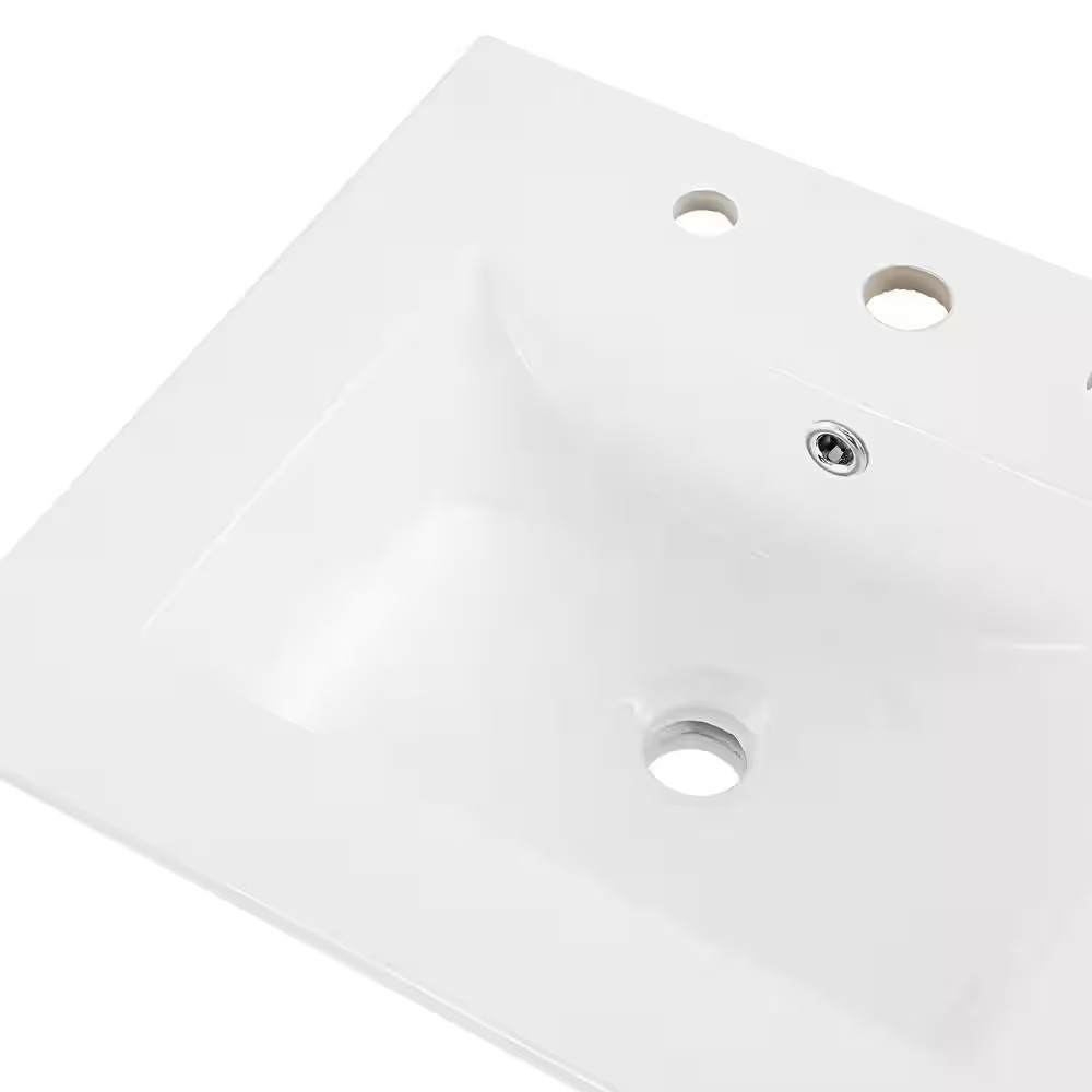 Ancillary 3-Hole 20 in. W x 18.25 in. D Classic Contemporary Rectangular Ceramic