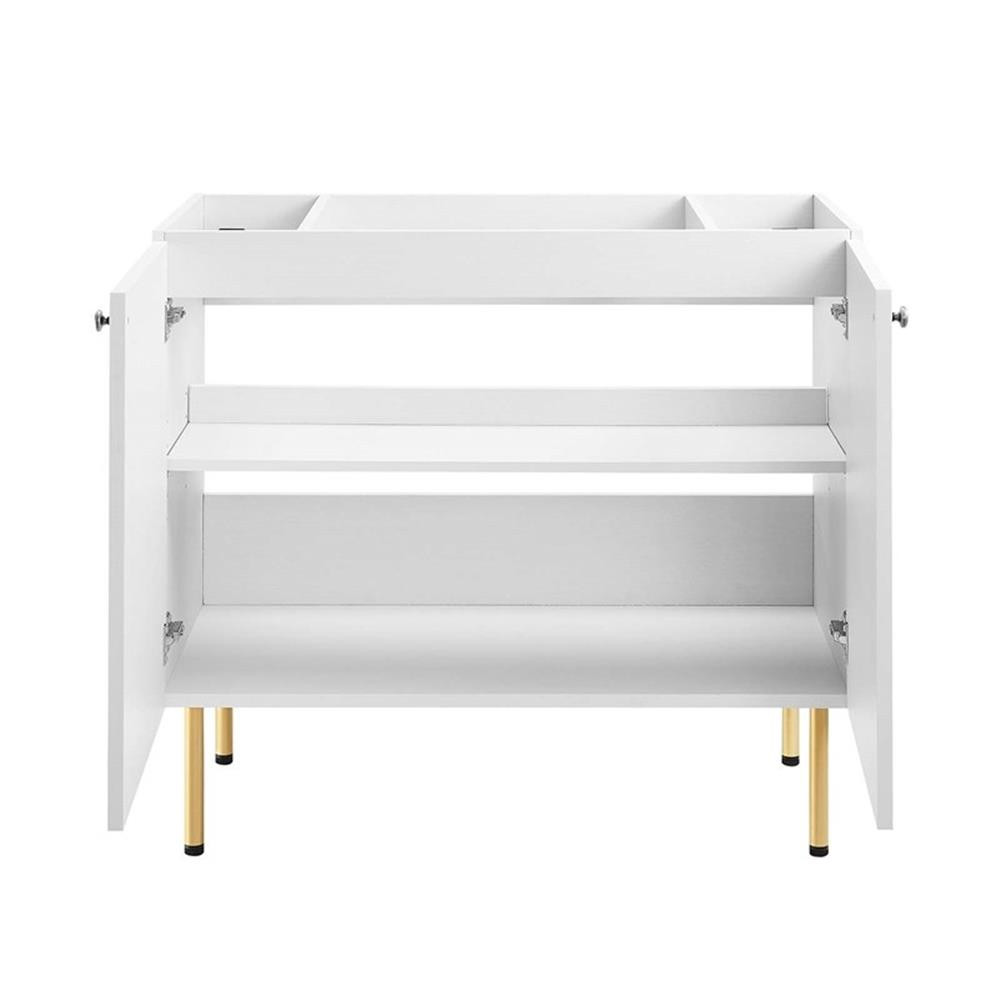 Modway Chaucer 36″ Wood & Rattan Bathroom Vanity Cabinet in White