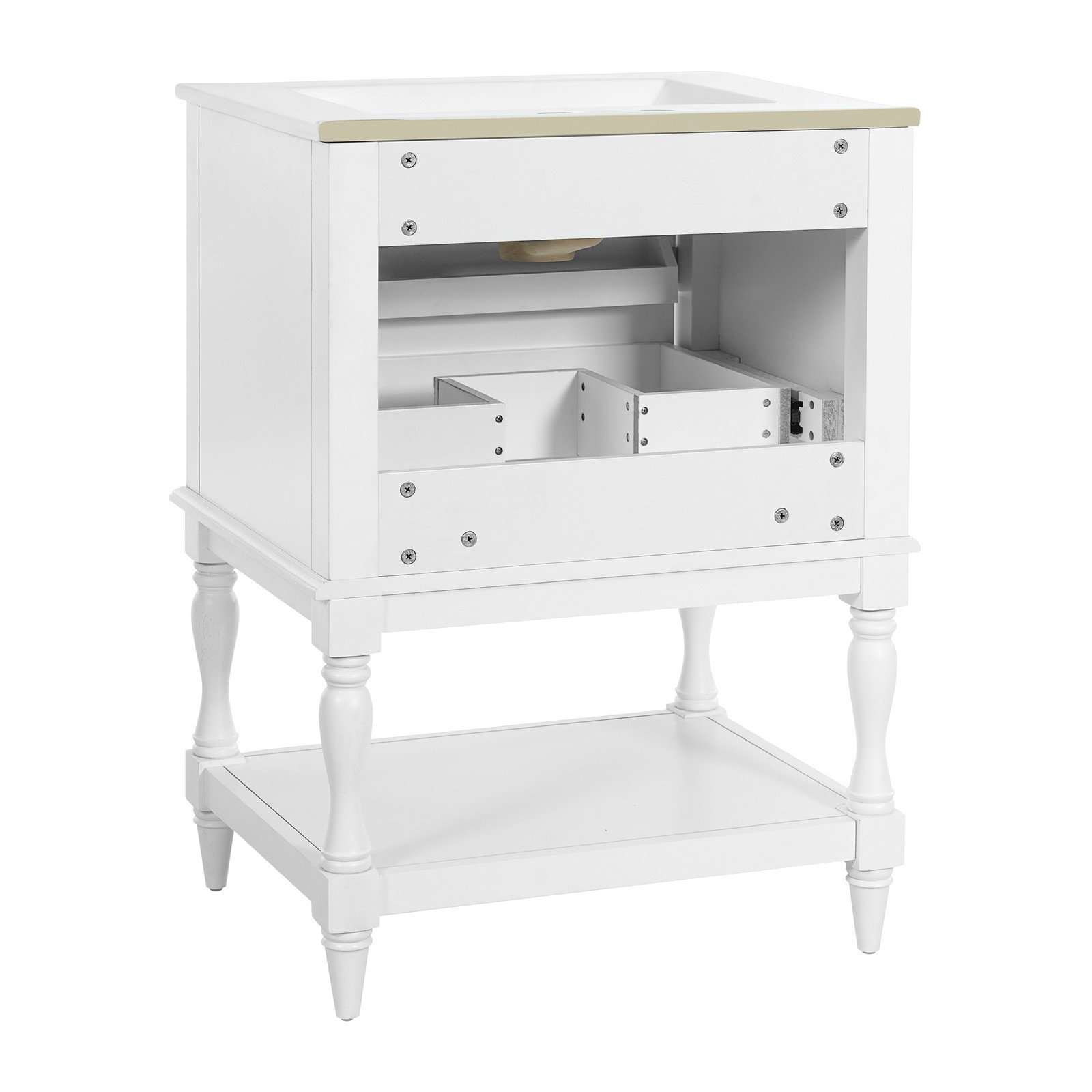 FUNIDEE 24″ Bathroom Vanity with Ceramic Sink Storage Cabinet with 2 Drawers