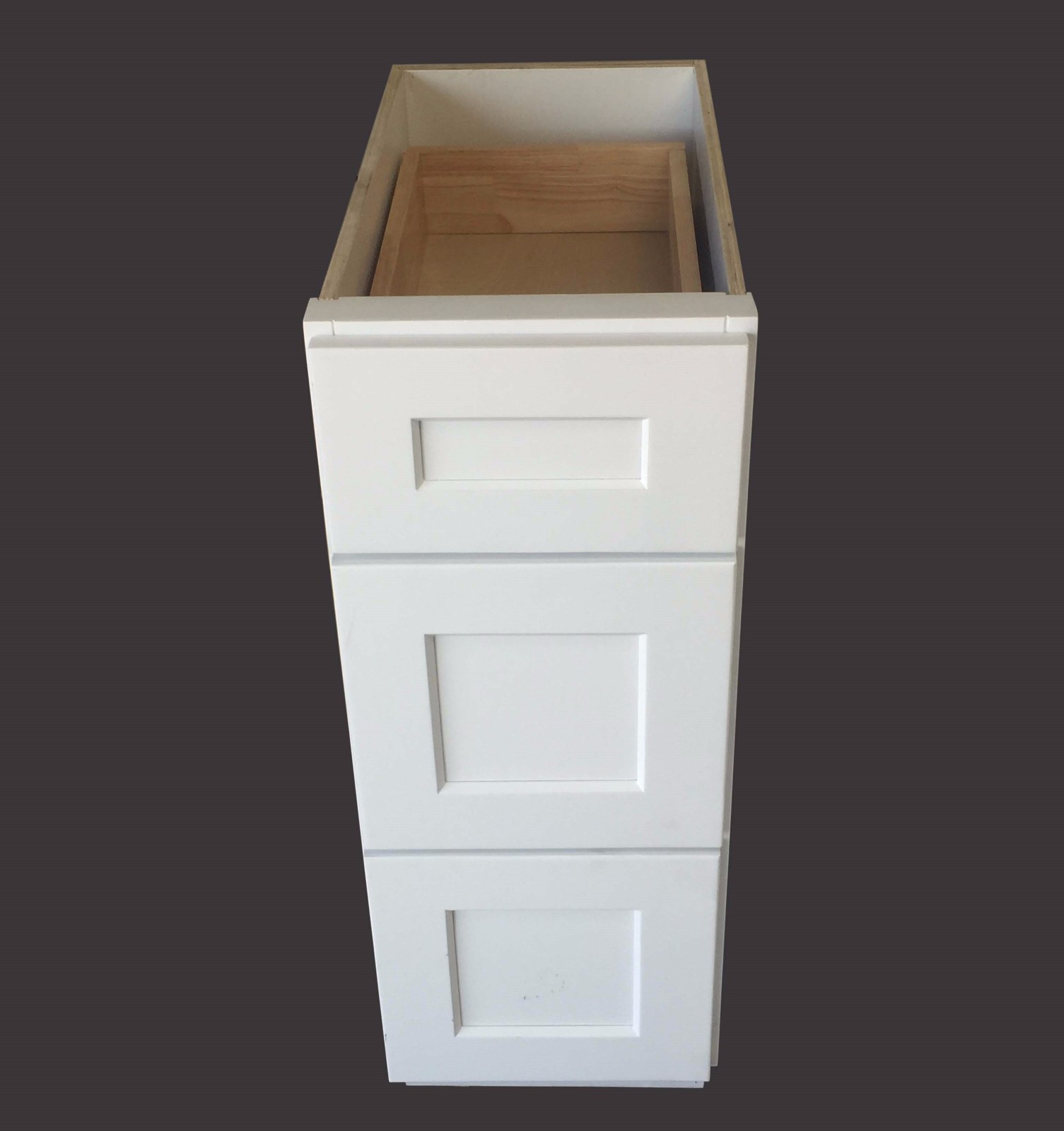 12 ” W x 21″ D – 3 Drawers White Shaker Bathroom Vanity Base Cabinet solid wood