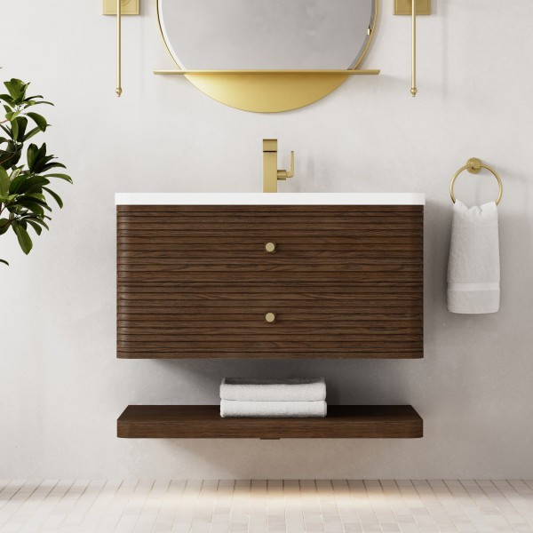 36″ James Martin Allamari D640-V36-SBL-3WZ Vanity Cabinet White Zeus Top