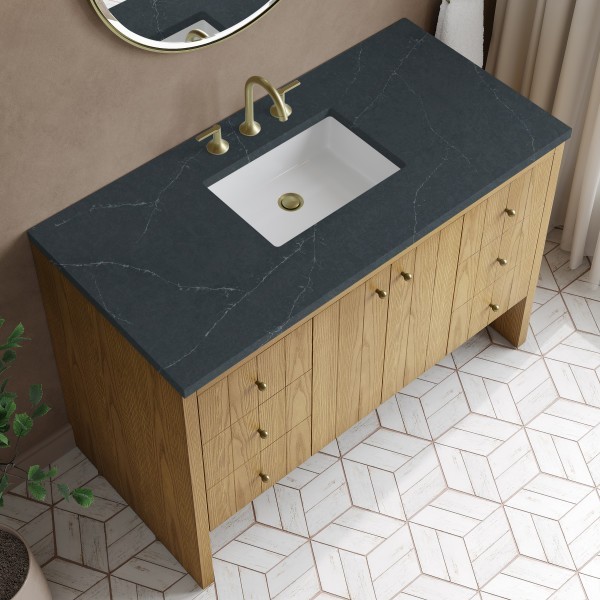 48″ James Martin Hudson 435-V48-LNO-3CSP Vanity Cabinet Charcoal Soapstone Top