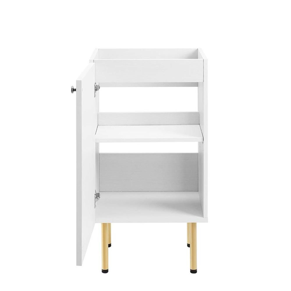 Modway Chaucer 18″ Wood & Rattan Bathroom Vanity Cabinet in White