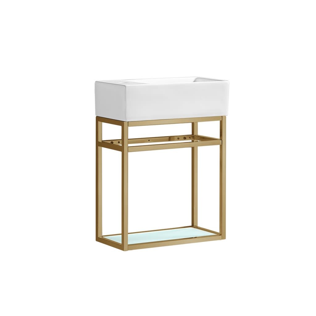 Swiss Madison SM-BV551 Pierre 20″ Wall Mounted Console Sink Set – Gold