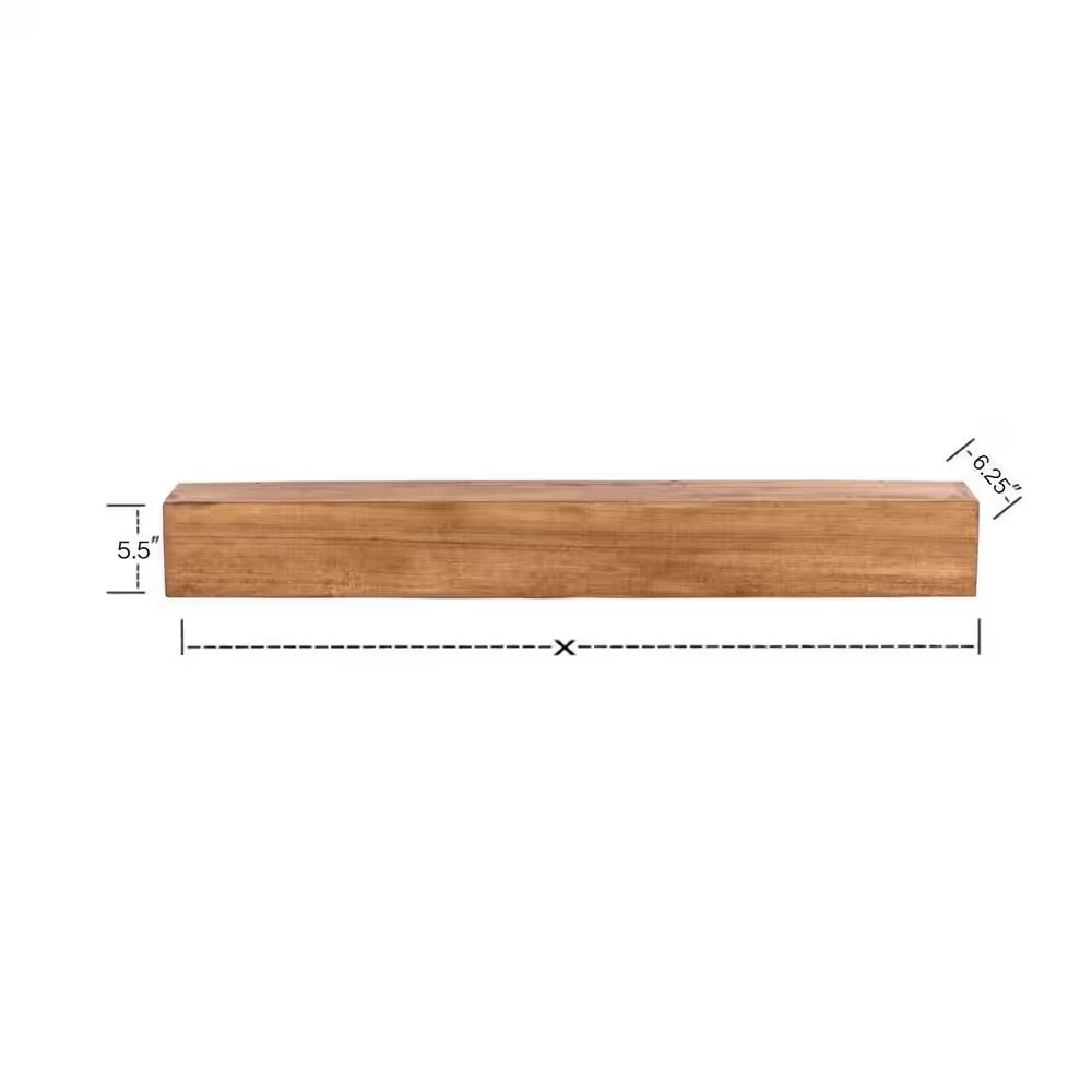 48 In. W X 5.5 In. H X 6.25 In. D Modern Farmhouse Aged Oak Cap-Shelf Mantel