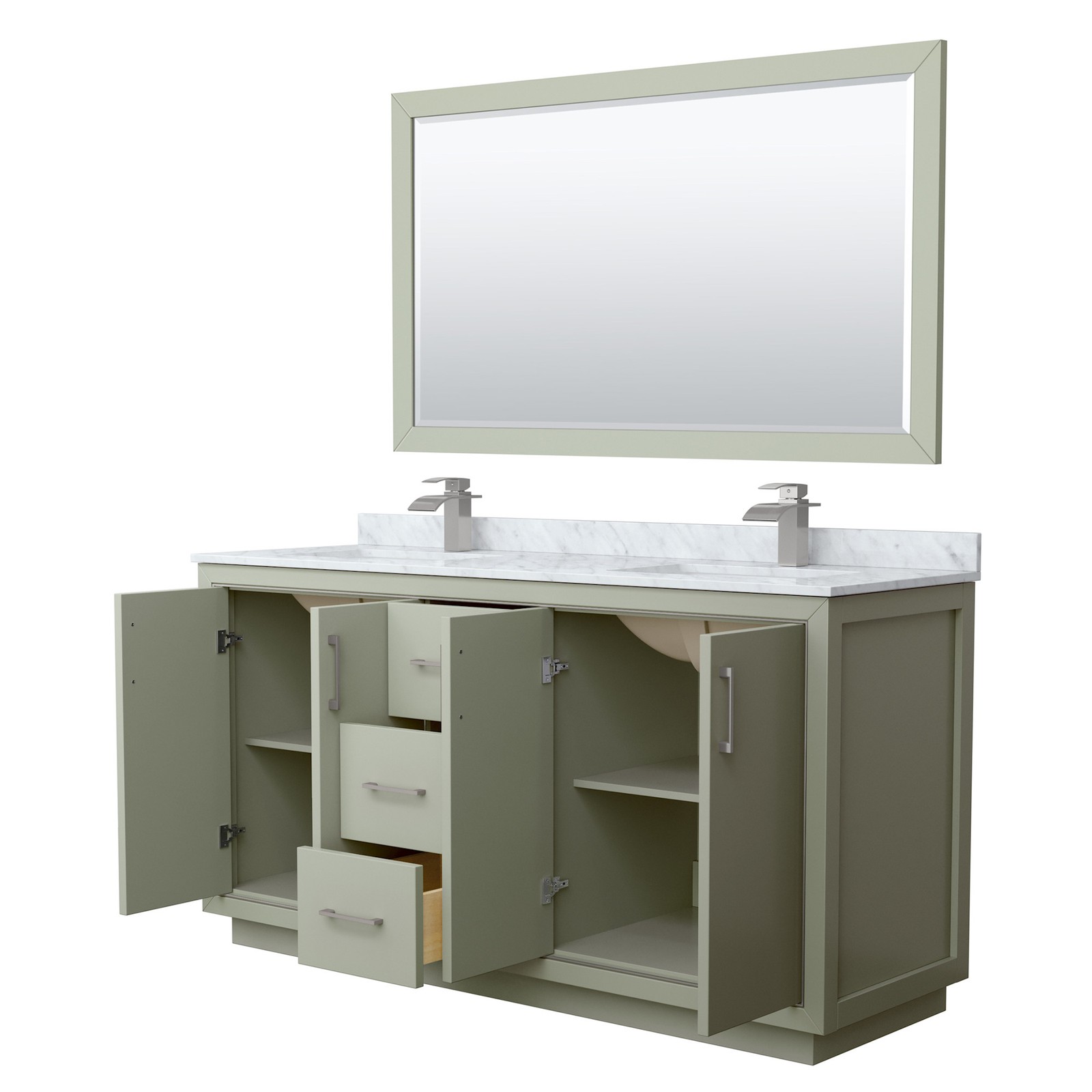 Wyndham Collection WCF1111-66D-NAT-M58 Icon 66″ – Dark Gray / Brushed Nickel