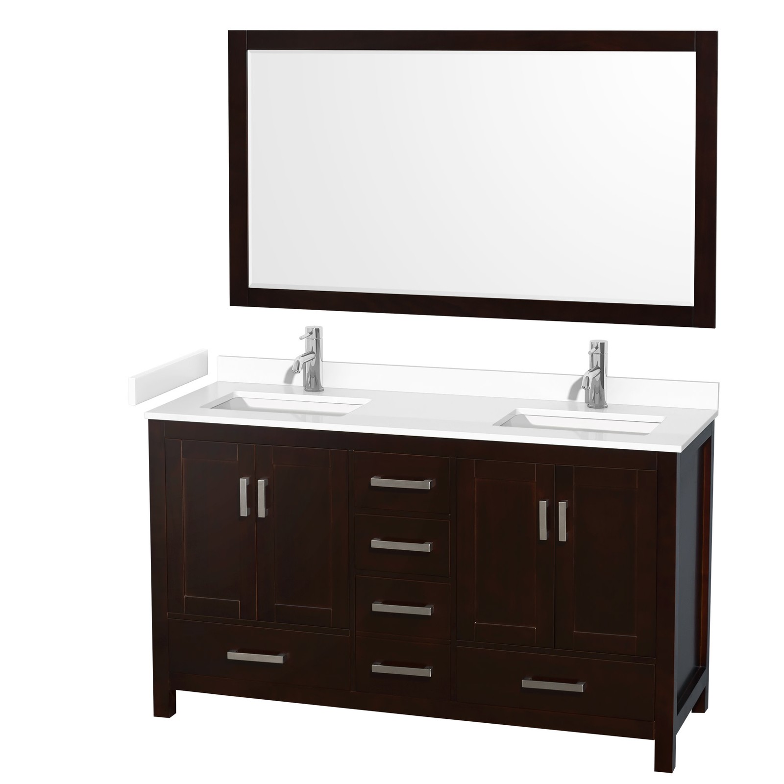 Wyndham Collection WCS141460D-VCA-M58 Sheffield 60″ – Gray / Carrara Cultured