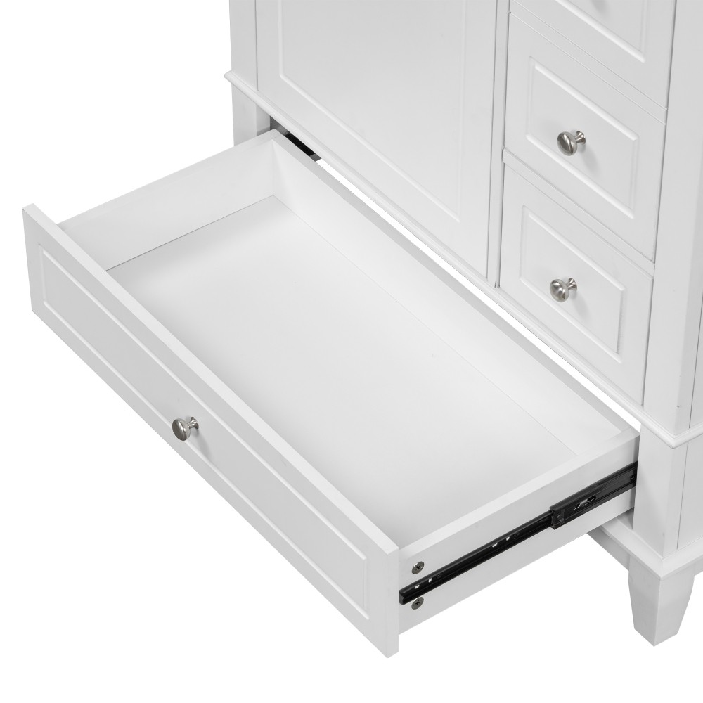 30″ Bathroom Vanity with Sink, One Door with Shelf and Three Drawers