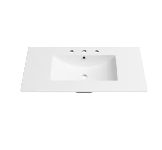 Tucson 36″ W x 18″ D Single Sink Vanity Top White Widespread 8″ NEW (36F)