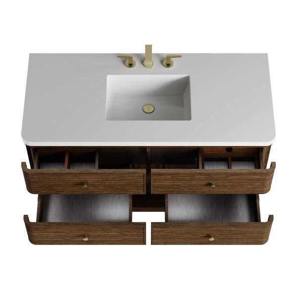 48″ James Martin Allamari D640-V48-SBL-WVSL Vanity Cabinet Silver Silestone Top