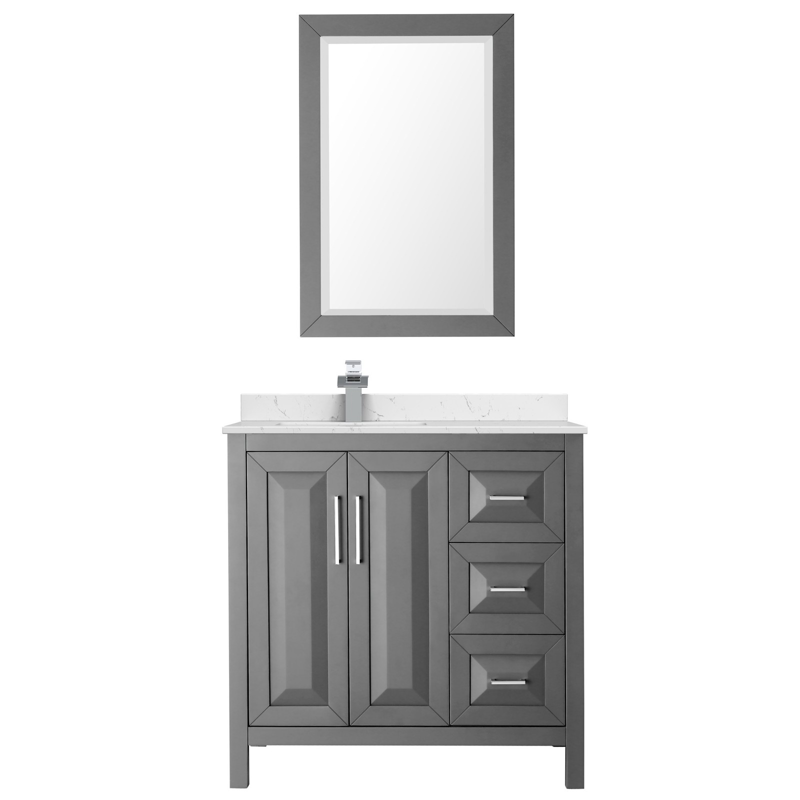 Wyndham Collection WCV252536S-Left-VCA-M24 Daria 36″ – Dark Espresso / White