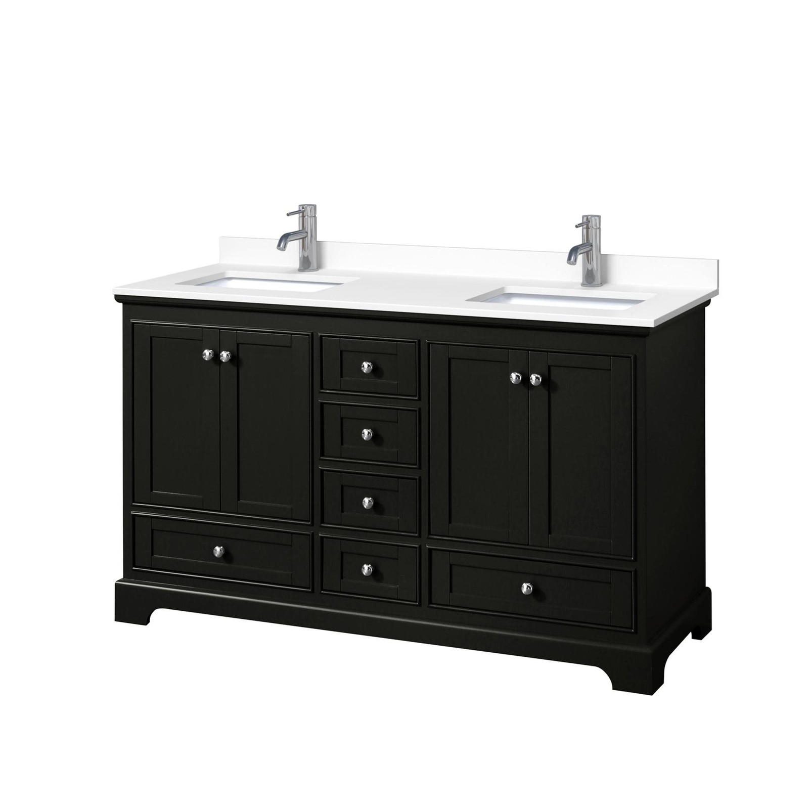 Wyndham Collection WCS202060D-VCA-MXX Deborah 60″ – Dark Gray / White Cultured