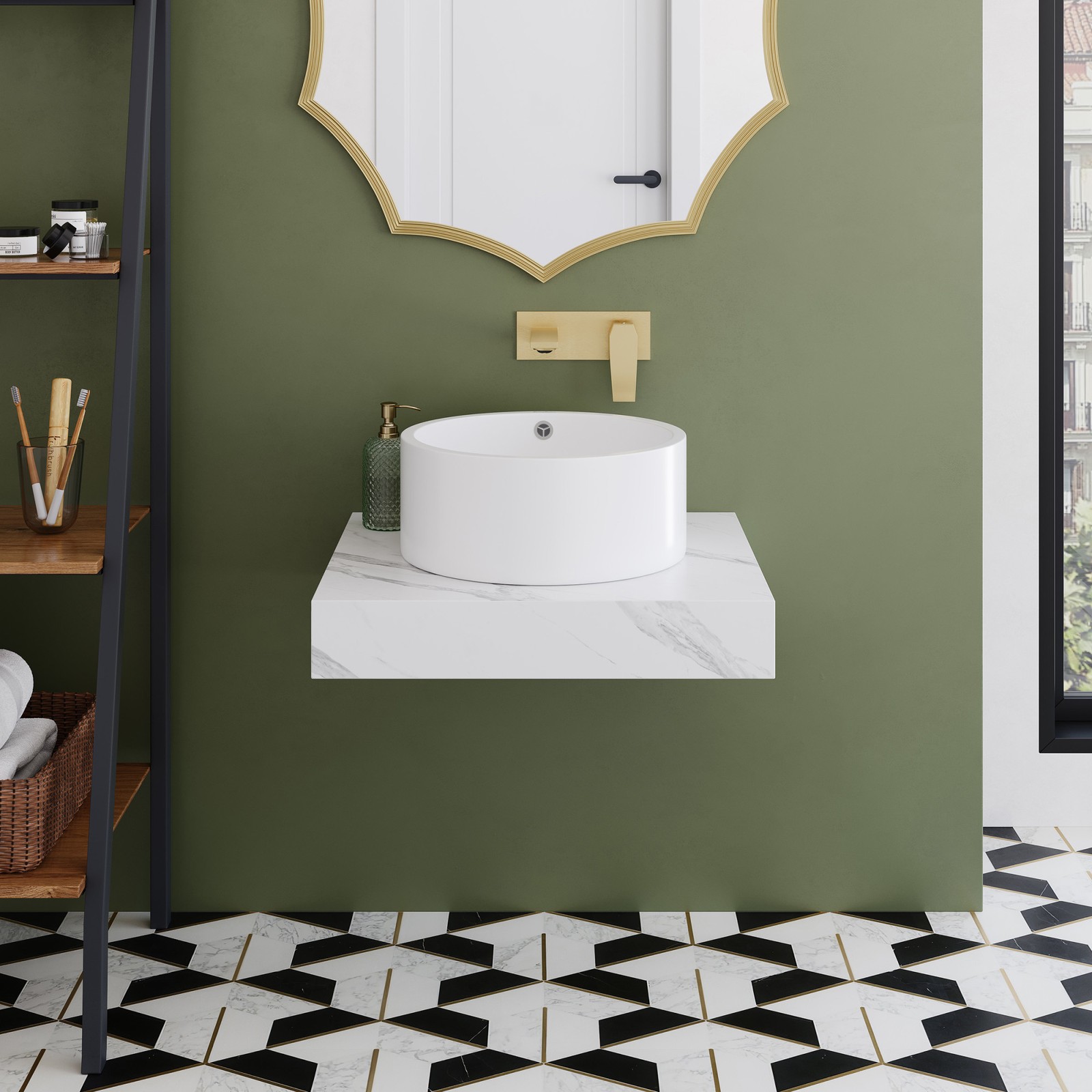 Swiss Madison SM-WSM600-SH Monaco 24″ Stone Composite Vanity Top – White