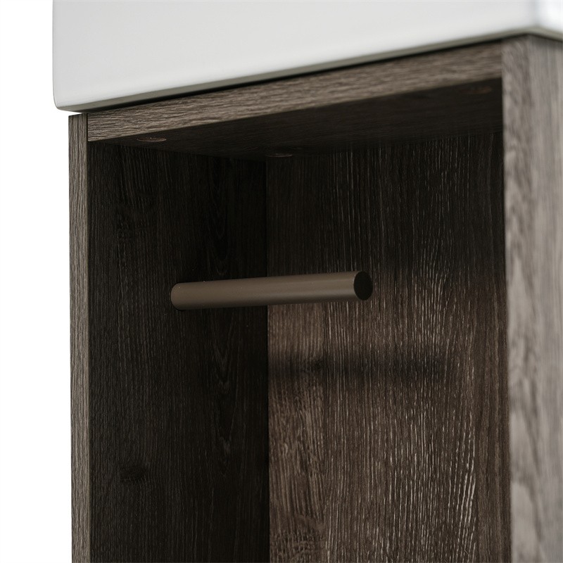 21.6″ Bathroom Vanity with Single Sink,Freestanding Left Door Wood Grain Cabinet