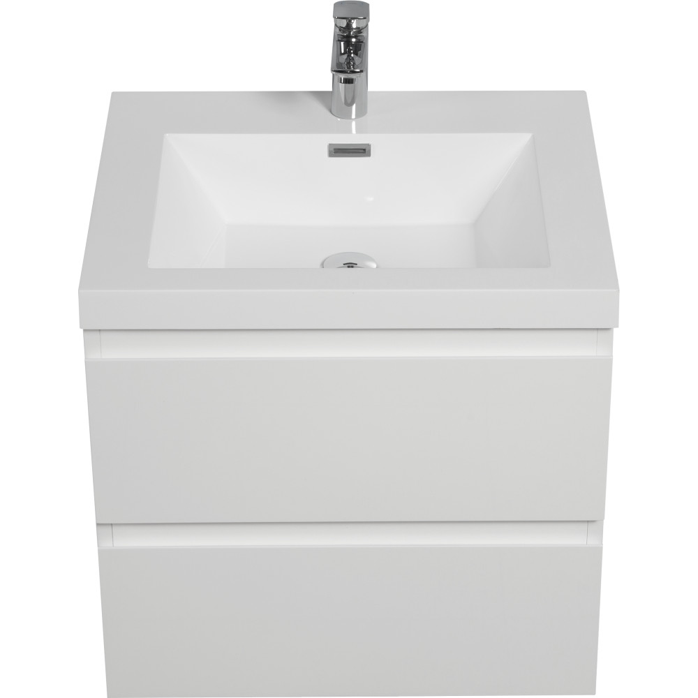 42in Solid Surface White Bathroom Vanity Top with Single Sink Basin Hole