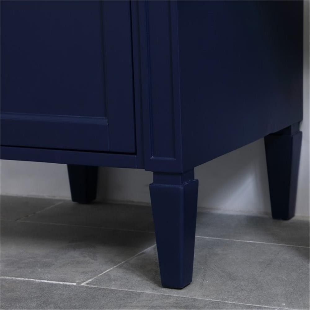 Pemberly Row Modern 18″ Single Marble Top Bathroom Vanity in Blue