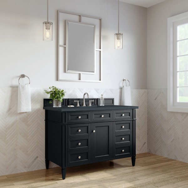 48″ James Martin Brittany 650-V48-BKO-3CSP Vanity Cabinet Charcoal Soapstone Top