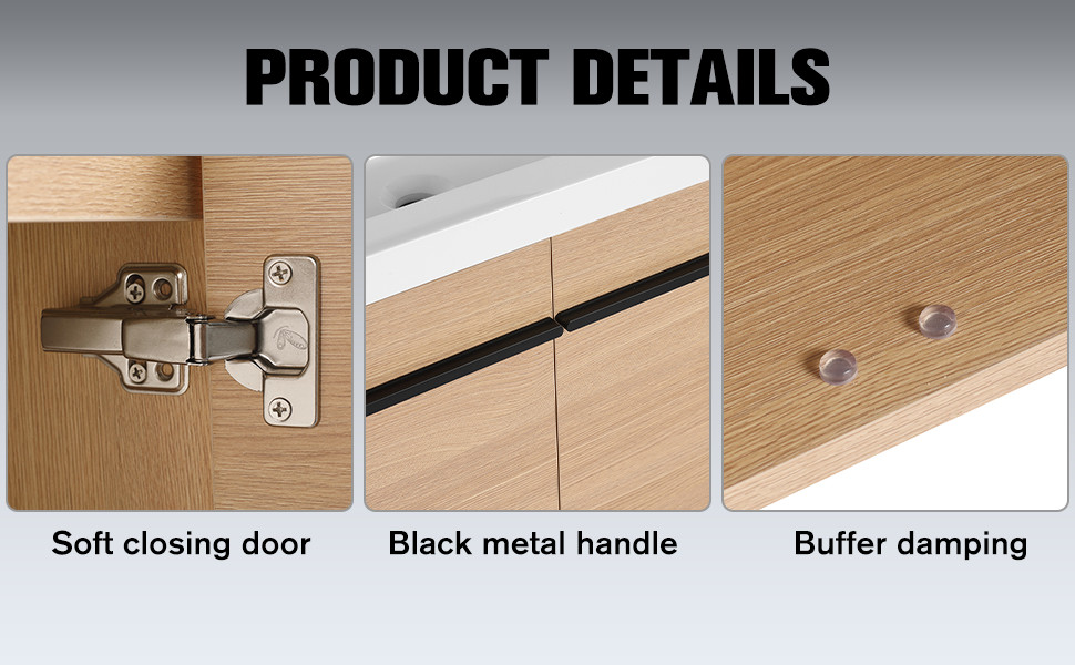 24”Bathroom Vanity Cabinet Set w/Resin Countertop Sink, Wall-Mounted