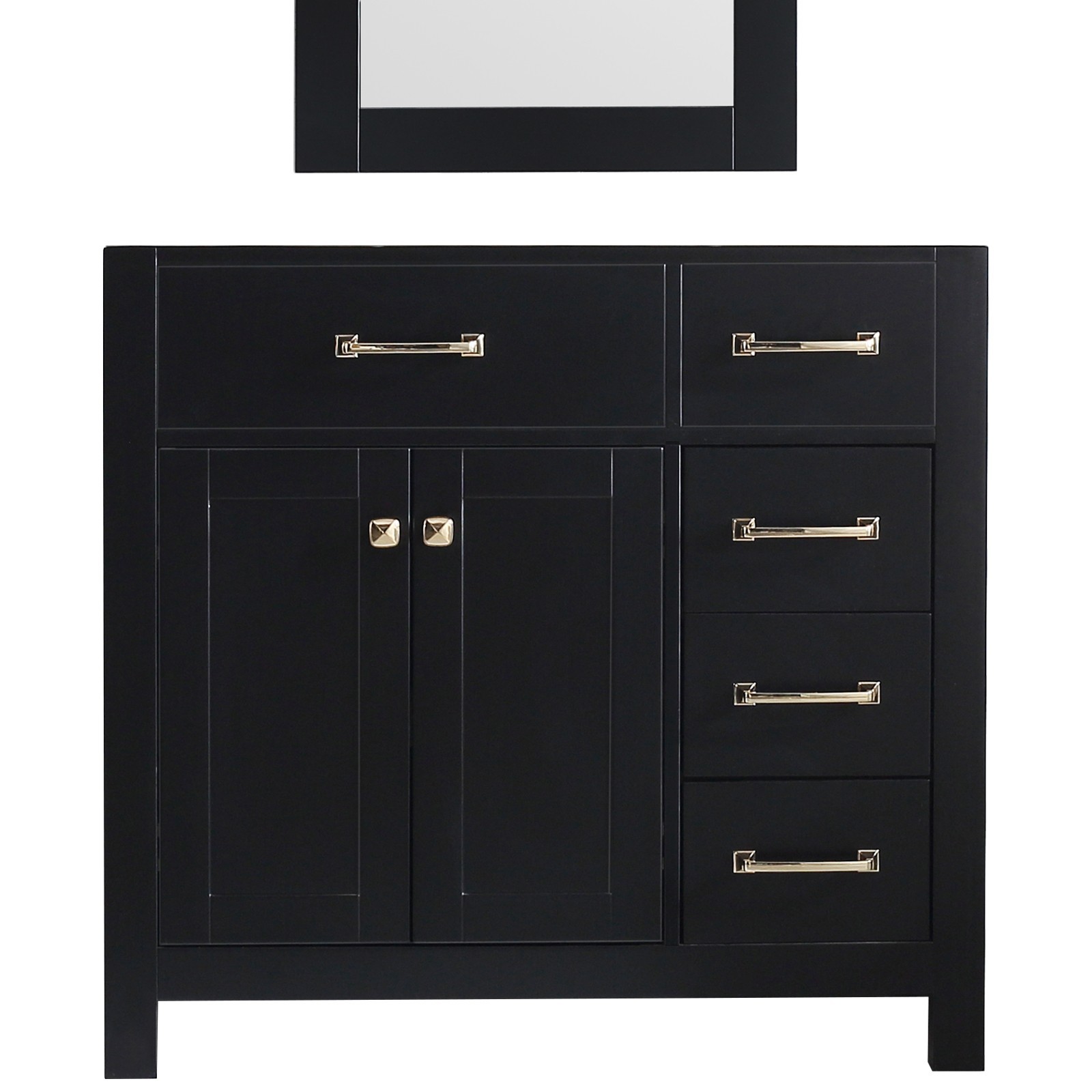 36 Inch Bathroom Vanity w/Mirror, Matte-finish Cabinet Base No Sink Included