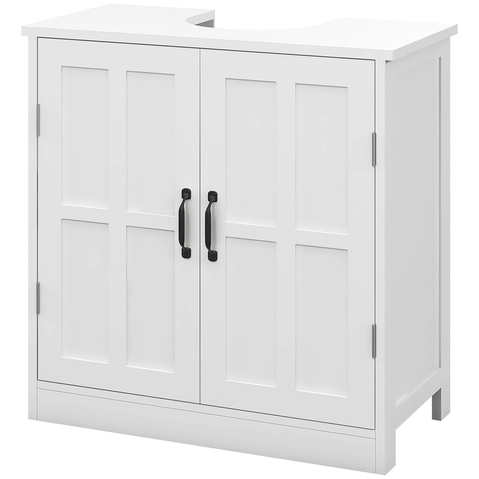 Bathroom Sink Cabinet, Pedestal Sink Cabinet with Adjustable Shelf, White