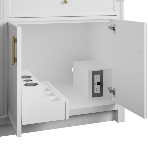 72″ James Martin Bellshire 660-V72-BW-3VSL Double Vanity Cabinet Silver Top